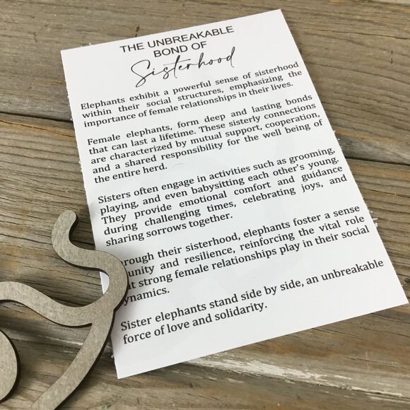 Sister Unbreakable Bond Elephant Story Card Ornament - Picture 3 of 5